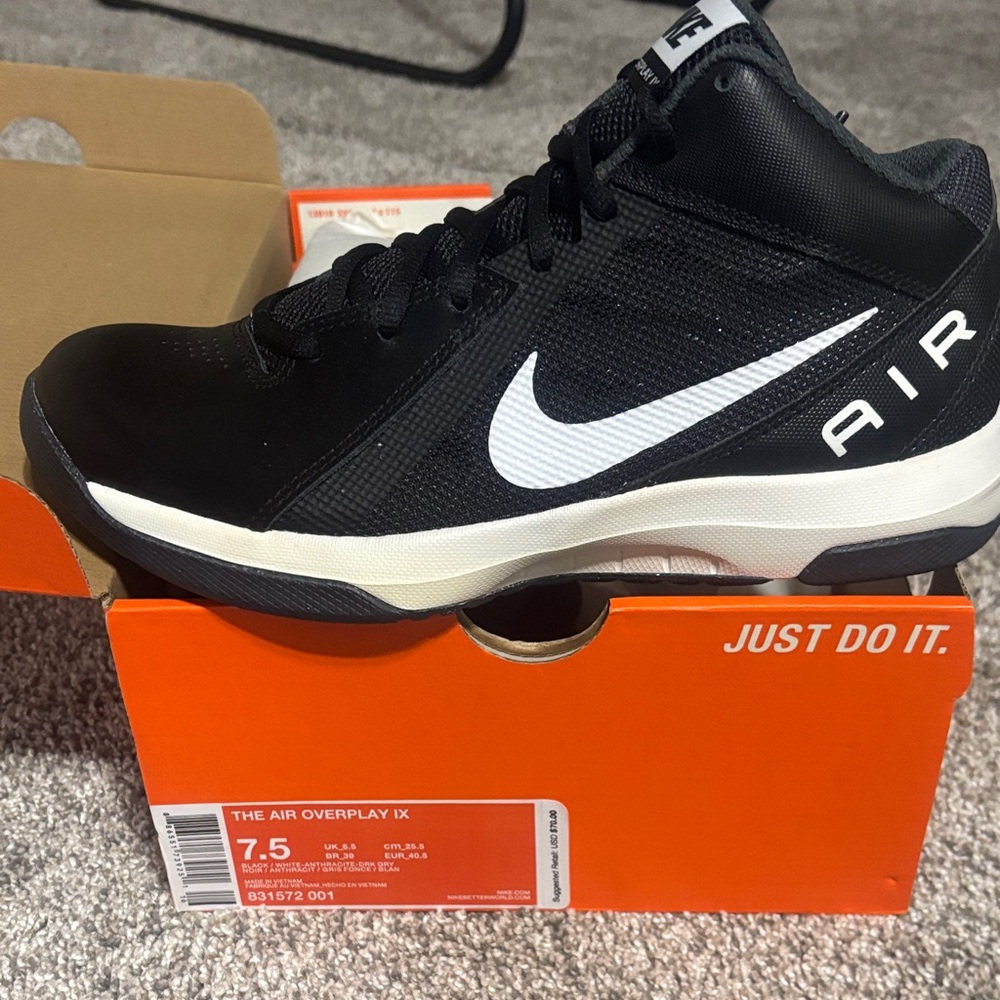 Nike Air Overplay IX Black and White Shoes